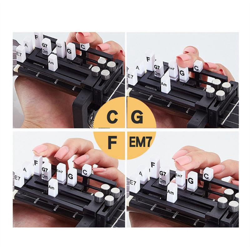 Must-HavesGuitar Learn Aid Tool Guitar Chord Presser Ukulele Chord Trainer Guitar Chords Learning