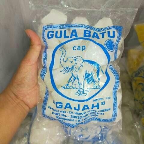 

(Allthebest) Gula Batu Putih CAP GAJAH Khas Cirebon Kemasan 1 Kg