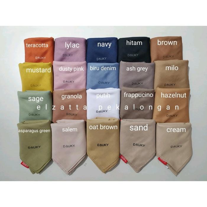 DAUKY FASHION SCARF SEGIEMPAT POLOS PLAIN SQUARE DAUKY