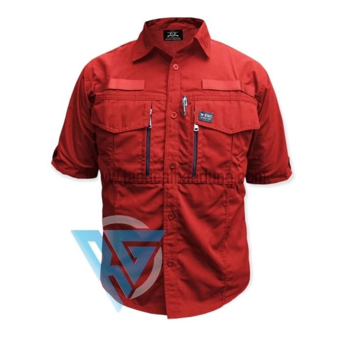 (Expert) Terlaris Kemeja Tactical W tac Lengan Pendek Casual Outdoor Putih Cod