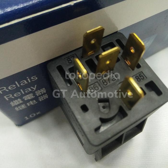 New Relay Relai Rellay Bosch 5 Kaki 12V 40/20A 87A 2 Output Asli Original Original