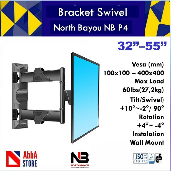 Diskon Bracket Breket Braket Tv Swivel Led 32 40 43 48 49 50 55 Inch Nb P4