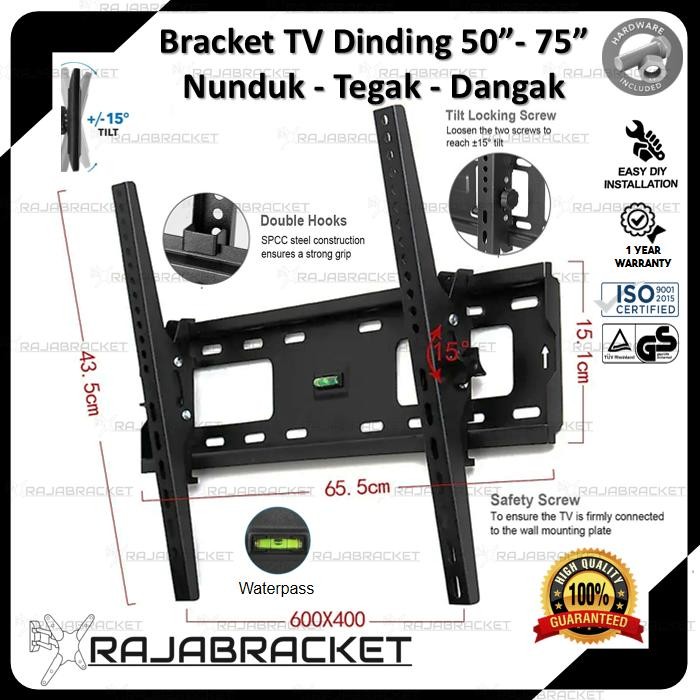 Promo Bracket Braket Brecket Tv Ukuran 40 42 43 49 50 55 60 65 70 Inch Lcd Led Smart Tv