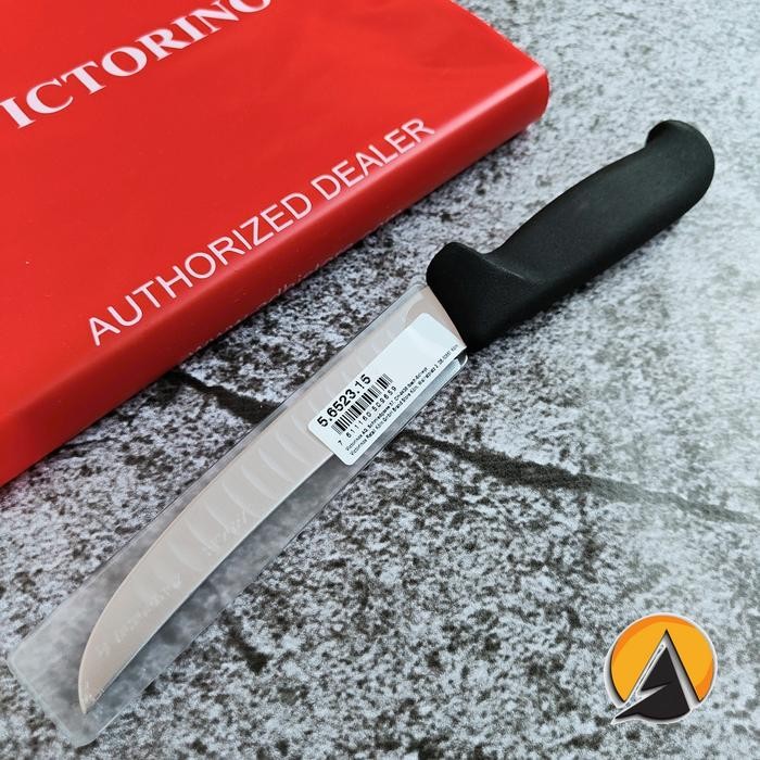 Pisau boning knife victorinox original 15 cm fluted kode 5.6523.15 Black Fibrox
