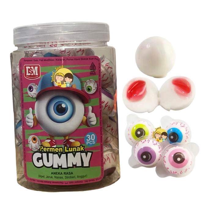 

MARI MILIKI- GROSIR - PERMEN MATA LUNAK 30 BUAH RASA SELAI STRAWBERRY CANDY GUMMY BY JADOEL_SNACK