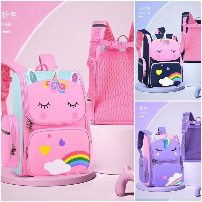 Tas Ransel Unicorn Anak Perempuan Impor / Tas Sekolah Unicorn Anak