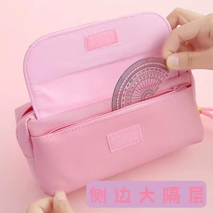 

Kotak tempat pensil case resleting anak glitter cat kucing lucu 3 slot