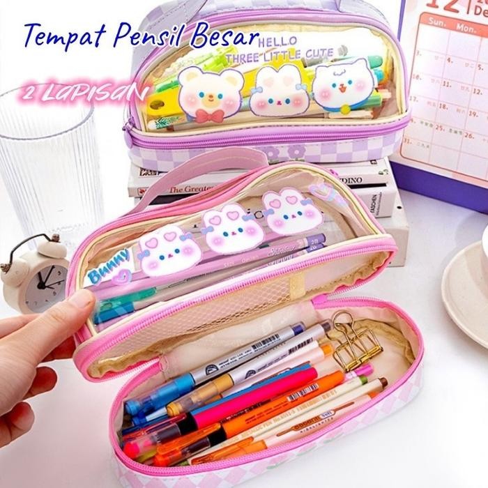 

Duffy toys Pencil Case Kapasitas Besar / Tas Pensil Dua Lapis / Tempat Pensil Bening / Kotak Pensil