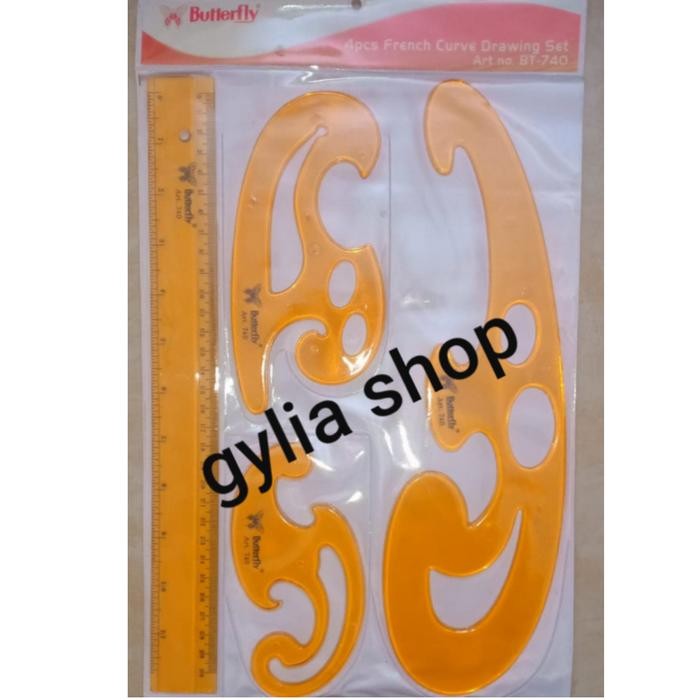 

BUTTERFLY FRENCH CURVE DRAWING SET / Penggaris Pola Jahit BT-740
