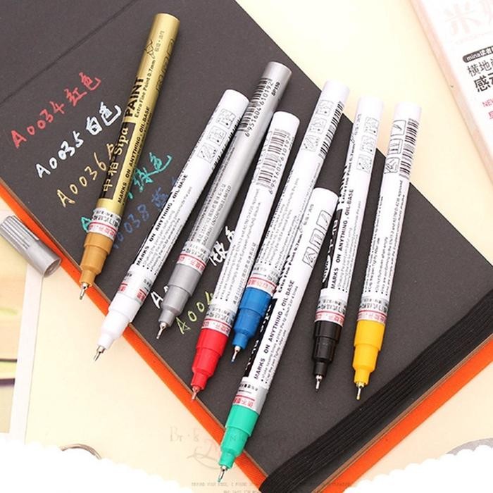 

Marker Pen Marker Permanen 0.7mm Extra Fine Tidak Beracun 8 Warna