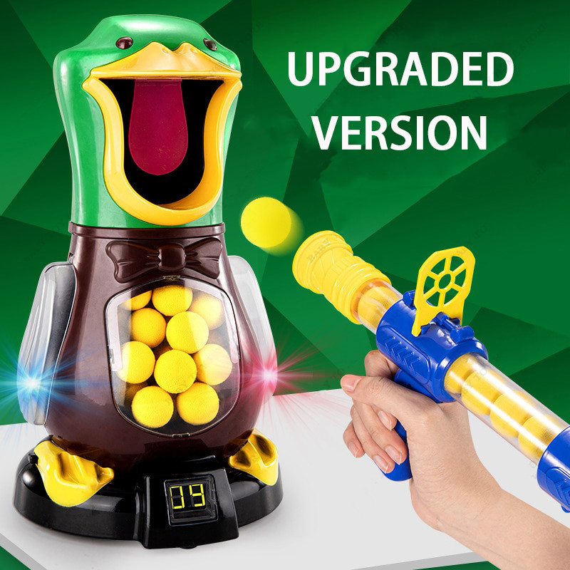 Hungry Shooting Duck Toys Air-powered Gun Soft Bullet Ball With Light Electronic Scoring Battle