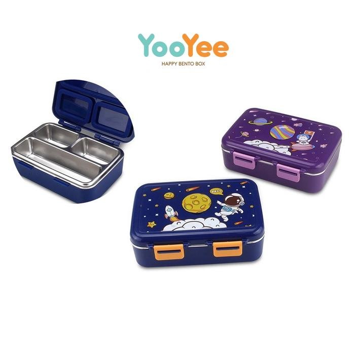lunch box yooyee 3 sekat kotak makan stainless steel YY 627B merk