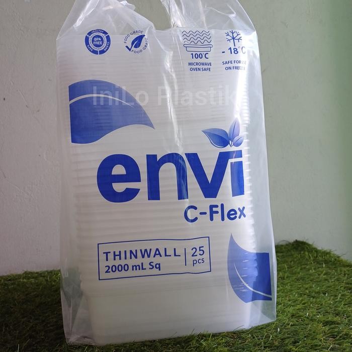 1pack Thinwal Envi 2000ml SQ / Thinwall Kotak Plastik 2000 ml SQ