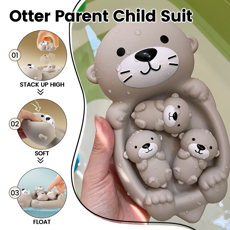 4Pcs Children's Bath Toy Bath Toy Animal Otter Toy Water Toy Baby Toy Children's Comfort Toy Set