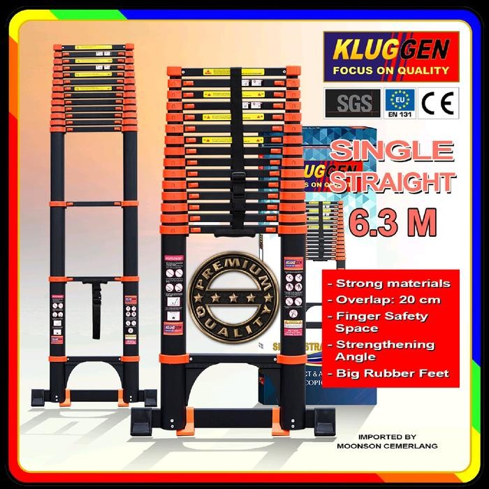 

Terlaris Tangga Teleskopik Single 6.3M- Kluggen Tangga Lipat Teleskopik Aluminium