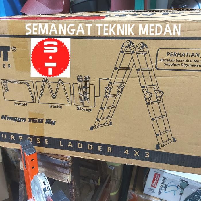 

Terlaris Tangga Lipat Aluminium Multifungsi 4 Mode 3,47 3.47 M Meter Blackfoot