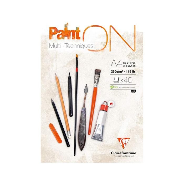 

CLAIREFONTAINE PAINT ON A4 MULTI TECHNIQUES PAPER PAD