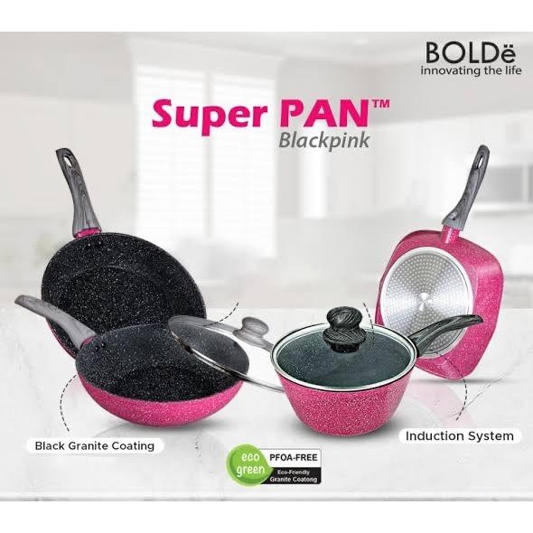 Set Black Pink Bolde ( Panci 4 Set) Gratisongkir