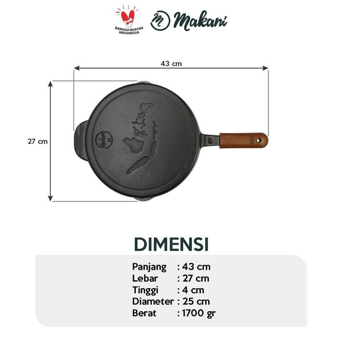 Makani Cast Iron Enamel Skillet Fry Pan - 25Cm
