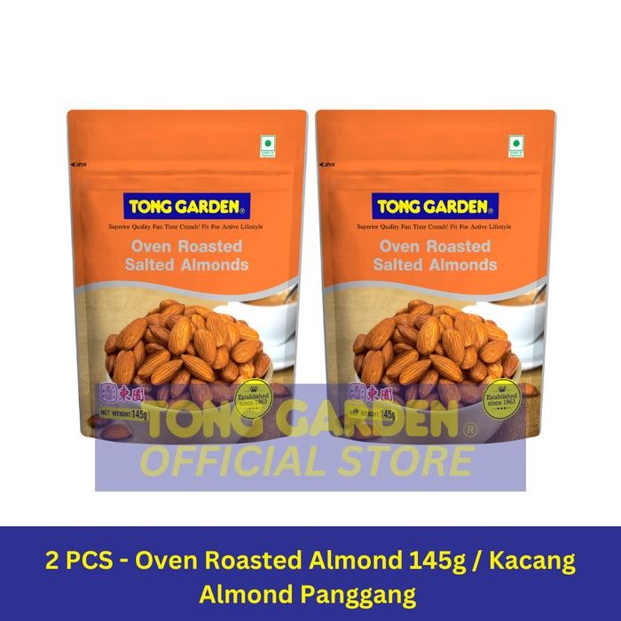 

2 Pcs - Tong Garden Oven Roasted Salted Almond 145 Gr - Kacang Almond Panggang 145 Gr