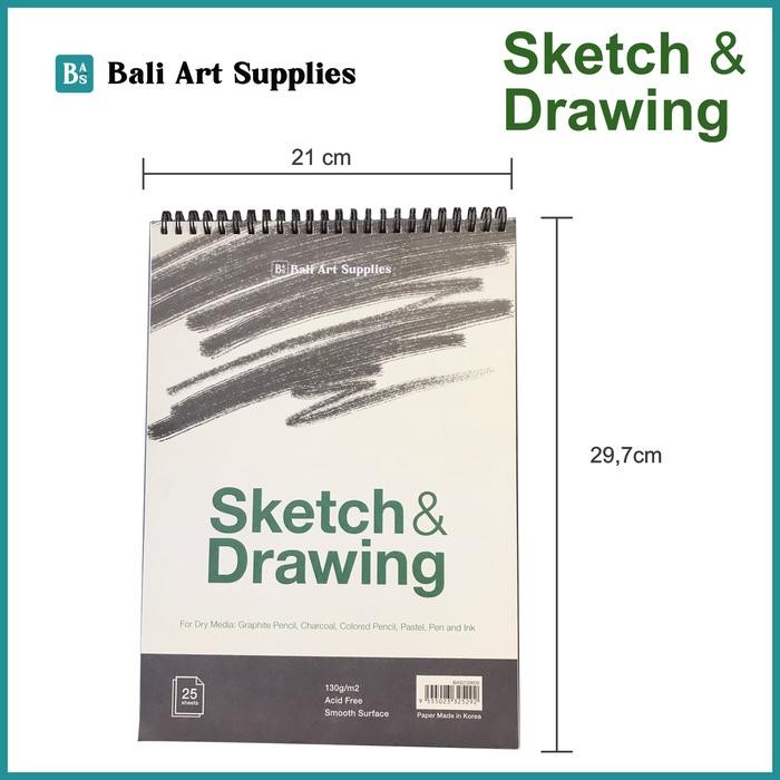

SKETCH & DRAWING BOOK BALI ART SUPPLIES / BUKU GAMBAR & SKETSA WIRE BOUND SKETCHPAD(25 LEMBAR A3 A4