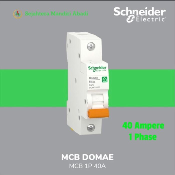 Promo Mcb 40 Ampere 1 Phase Domae 6Ka Schneider Original Merlin Gerin