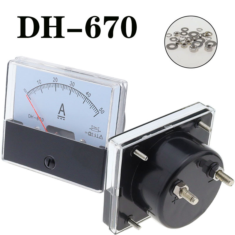 BARU  Anlog Amp Meter DH-670 DC Ammeter Gauge Current Meter Panel Ampere Meter Current Tester dc amp
