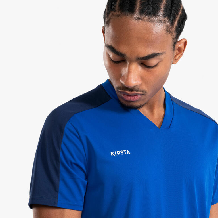 Decathlon KIPSTA Jersey Sepak Bola Lengan Pendek Dewasa Essential - Biru - 8817153