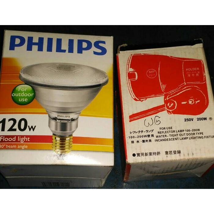 Lampu sorot Philips 120w outdoor + fitting
