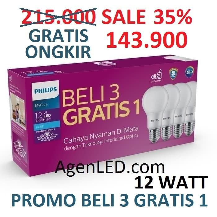 PHILIPS Lampu LED 12W Bohlam 12 w watt PUTIH Bulb MyCare philip 12watt