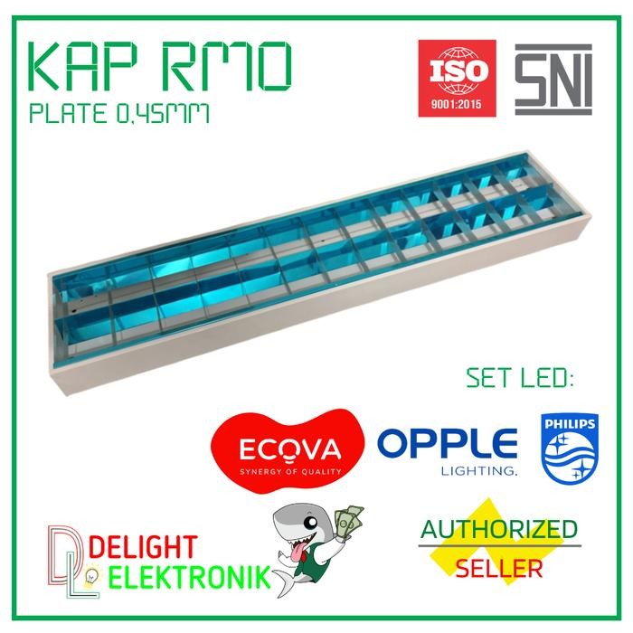 KAP LAMPU RM OUTBOW 2X18 3X18 4X18 1X36 2X36 0,45mm PLATE