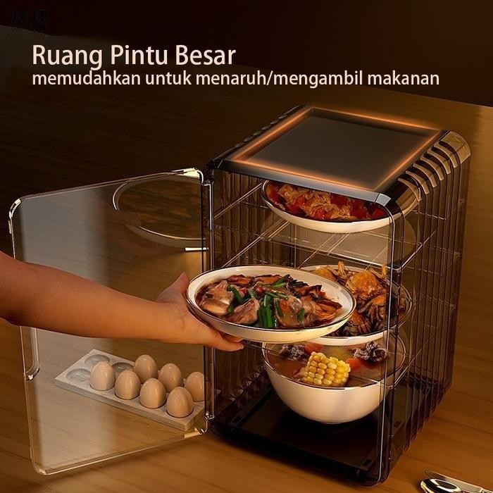 PREMIUM Serbaguna Lemari Penyimpan Lauk Tingkat Penyimpanan Makanan Susun Tudung Saji Lauk Anti Debu