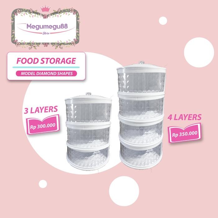 PREMIUM MULTILAYER MOTIF DIAMOND 3 LAYERS/TUDUNG SAJI 3&4 SUSUN/FOOD COVER