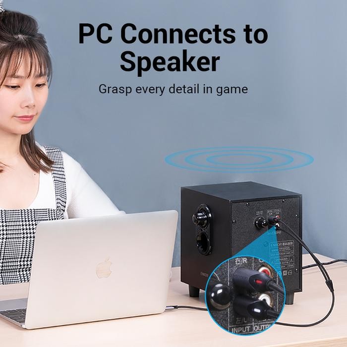 PREMIUM Vention Kabel Usb Type C to 2 RCA Dual Male Audio Adapter