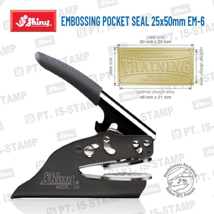 

Shiny Embossing Pocket Seal EM-6 (Stempel Emboss Shiny) kotak 46X21MM