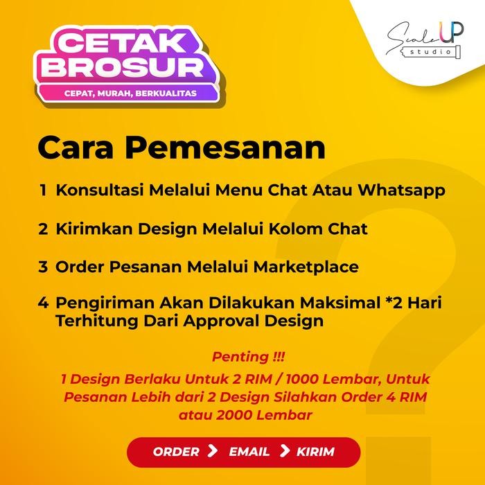 

Cetak Brosur Flyer A5 (1 Sisi/2 Sisi) Art Paper 120/150 2 Rim / 1000 Lembar