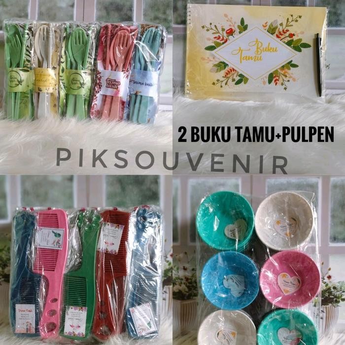

300 Pcs Souvenir Campur Model 100 Sendok Gugren+100 Sisir Mini+100 Pcs Mangkok Plastik Free Bukutamu