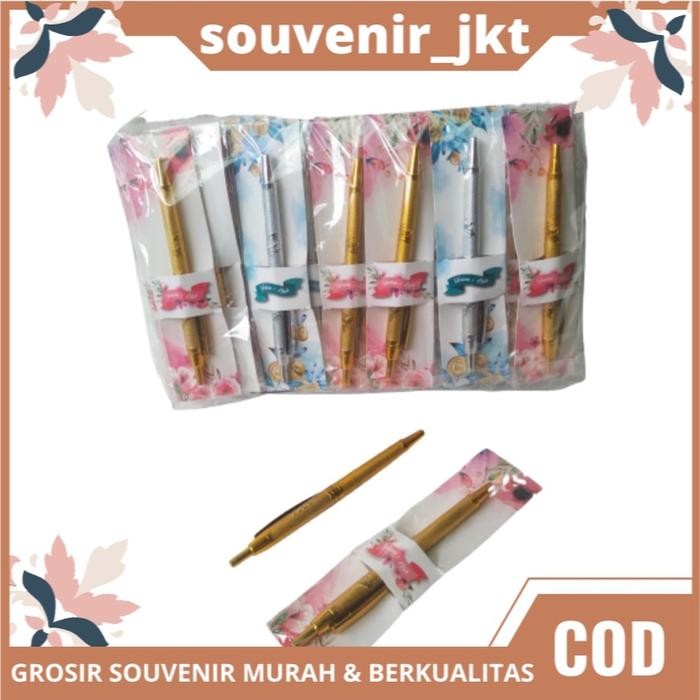 

Souvenir Pulpen Emas Perak Bunga Kemasan Alas Kertas Kado Isi 100 Pcs Sovenir Hadiah Pernikahan