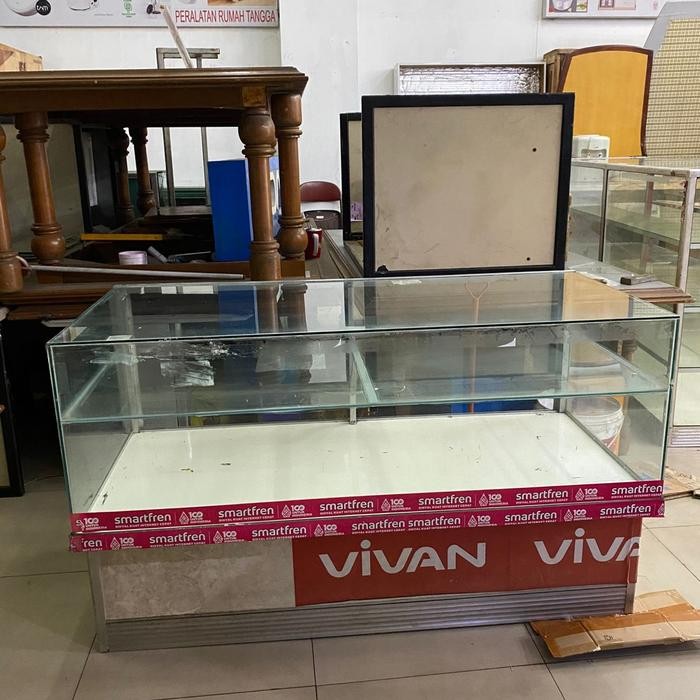 ETALASE KACA DISPLAY PAJANGAN SECOND SEKEN BEKAS UK 150 x 70 x 90 Kode 39