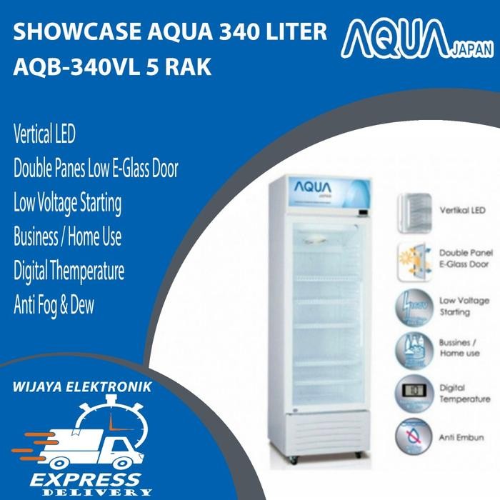 SHOWCASE AQUA 340LITER 5 RAK AQB340VL. MURAH Kode 242