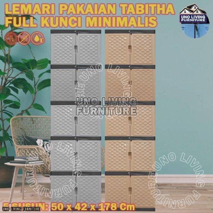 Lemari Pakaian Plastik 5 Susun Full Kunci Lemari Tabitha Tabitha