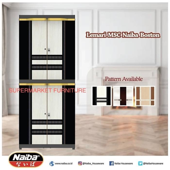 Lemari Pakaian Naiba 4 Susun Minimalis Motif/Lemari Pakaian Minimalis