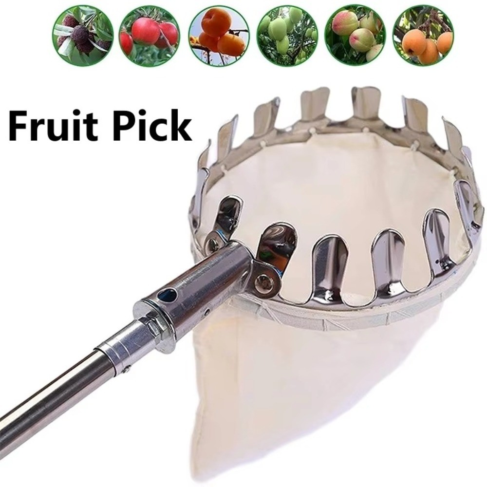 Portable Fruit Picker Tool Handheld Metal Fruit Picker Basket Head Detachable Durable Fruit