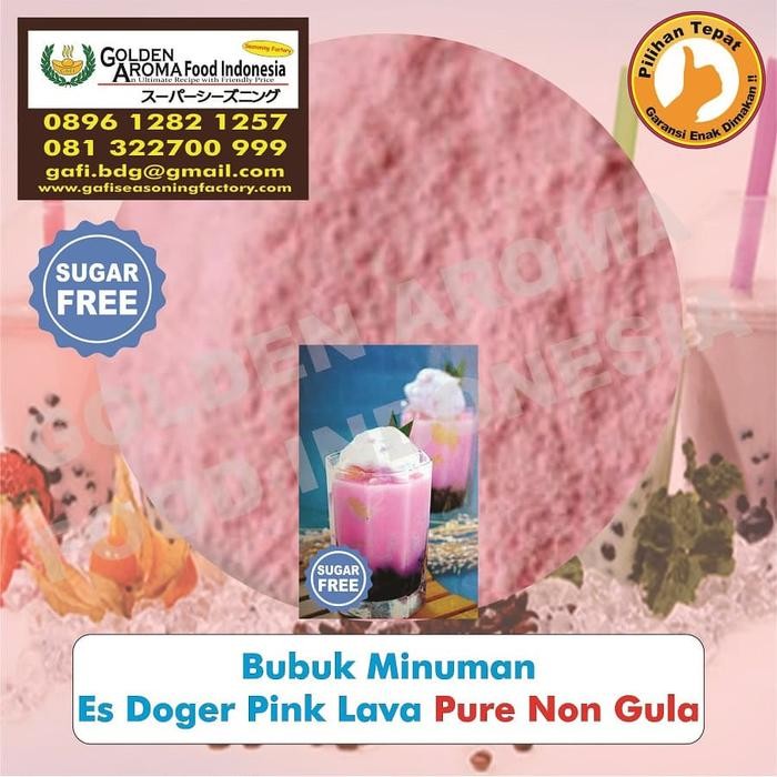 

LIMITED EDITION Bubuk Minuman Es Doger Pink Lava Pure Non Gula 1 Kg Drink Powder GAFI Kode 1402
