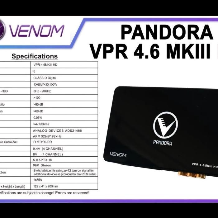 Ready Prosesor Venom Pandora 4.6 Mk3 Hd Original