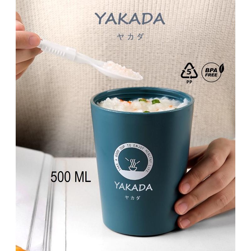 Lunchbox Mug Gelas Orinoco Y-926 With Spoon Microwave Compatible