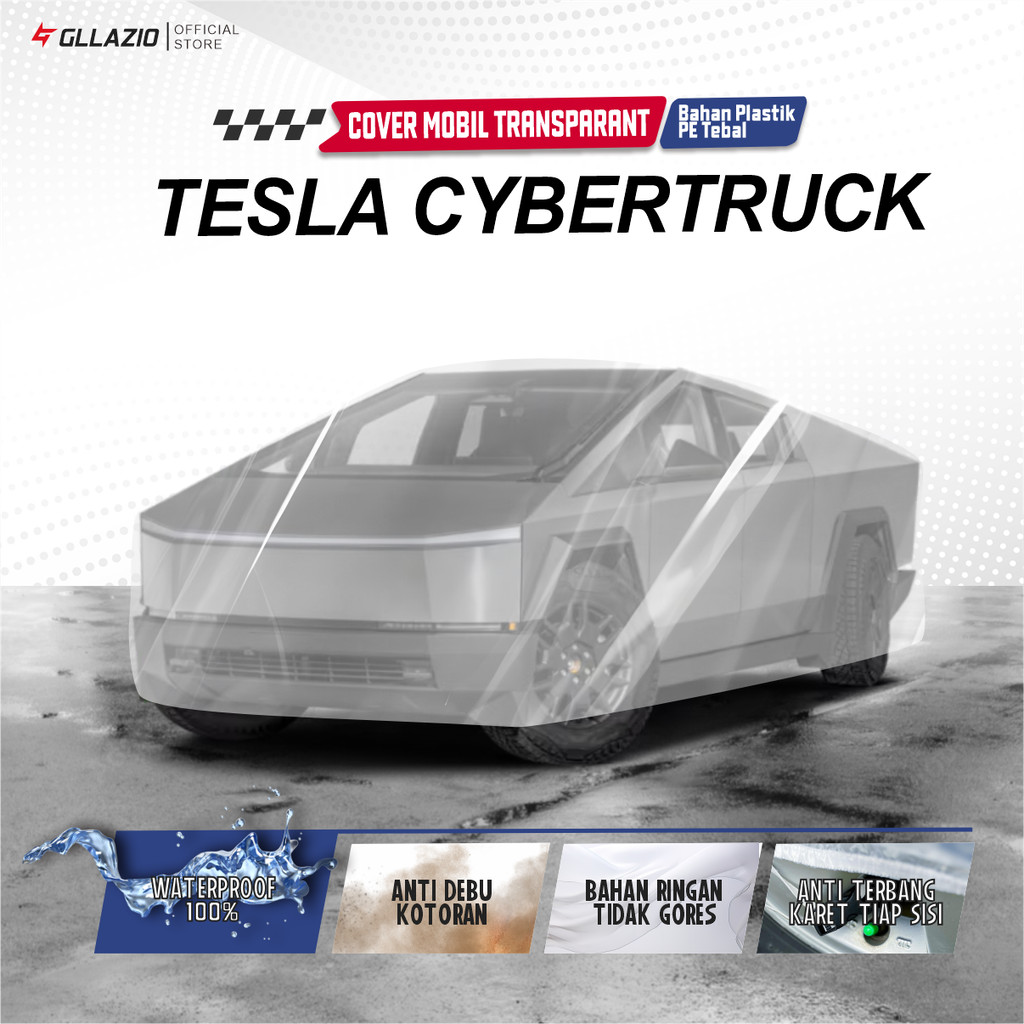 Body Cover Mobil Tesla CyberTruck Transparan / Sarung Mobil CyberTruck Plastik / selimut Tesla Cyber