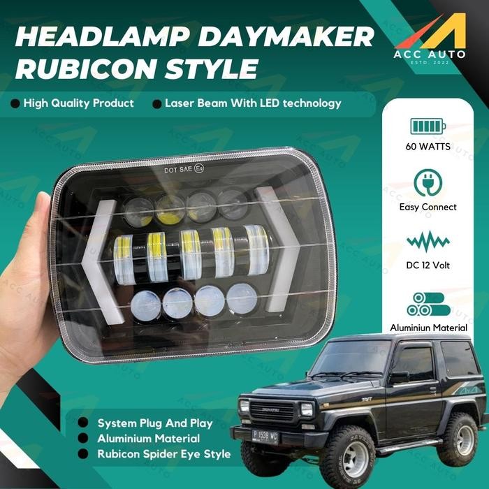 Lampu Daymaker Petak LED 7 inch / Head lamp untuk Daihatsu Taft GT