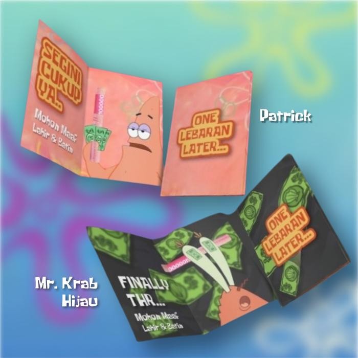 

KARTU AMPLOP LEBARAN THR ANGPAO SPONGEBOB PREMIUM SATUAN KODE 1130