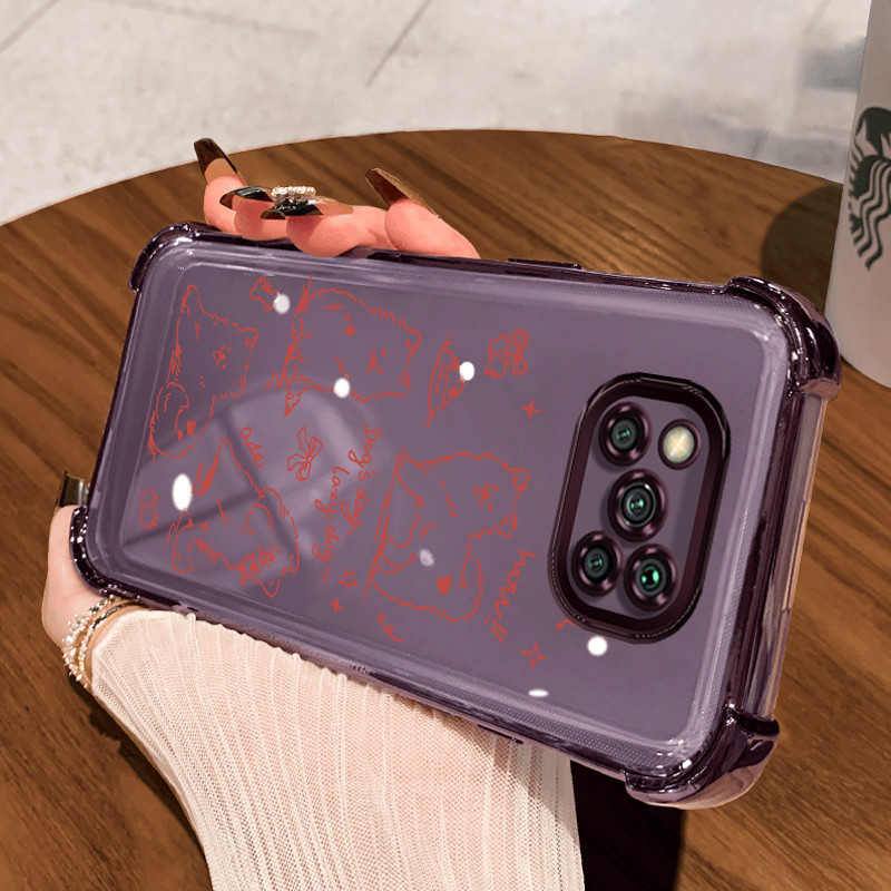 Casing Hp untuk Xiaomi POCO X3 POCO X3 NFC POCO X3 Pro Case Kasing Puppy Glitter Perlindungan airbag